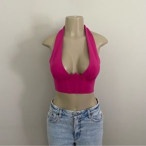 💛 forever 21 corset tie neck tank